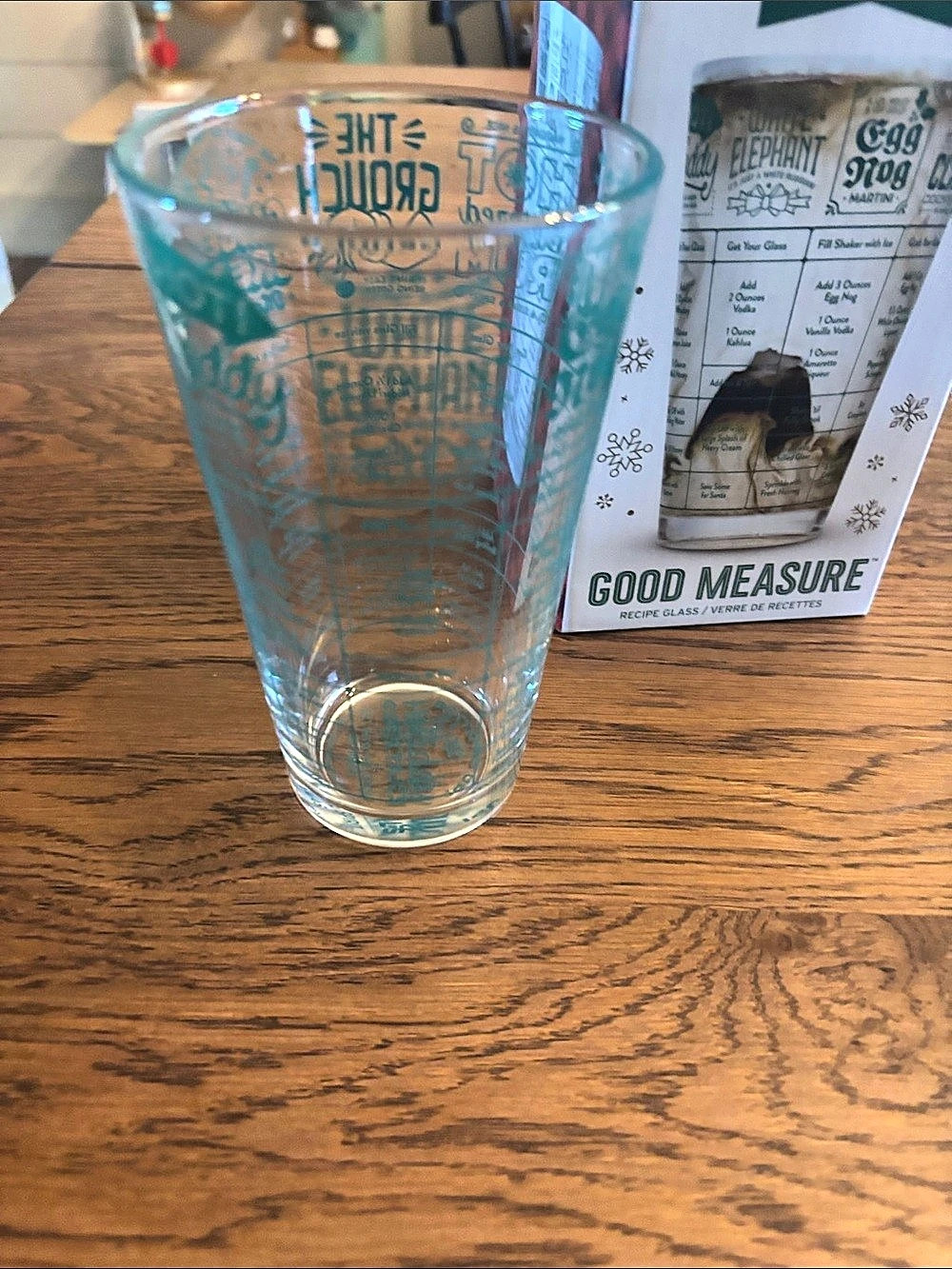 Fred Good Measure Recipe Glass Holiday Cocktail Recipe Glass NWT